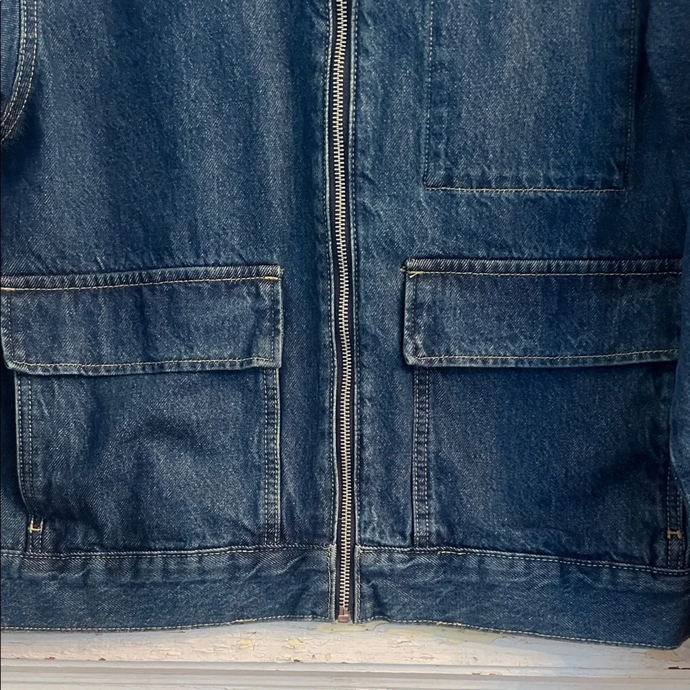 H&M Dark Blue Denim Zip Jacket Brand New Size XS !!!! - Picture 4 of 8